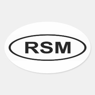 San Marino "RSM" Oval Sticker