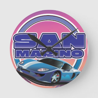 San Marino Sports travel poster Round Clock