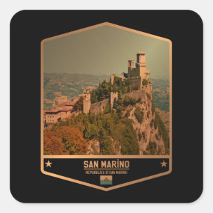 San Marino Square Sticker