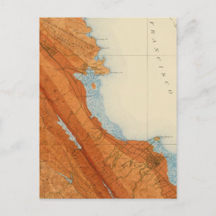 San Mateo quadrangle showing intensity, faults Postcard