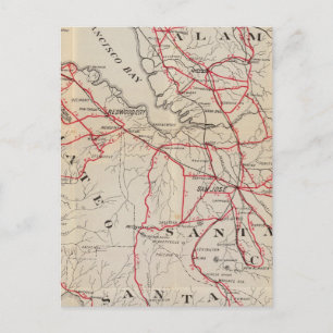 San Mateo, Santa Cruz, Santa Clara, Alameda Postcard