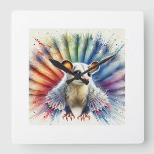 San Matias Fan 180924AREF120 - Watercolor Square Wall Clock