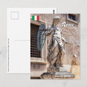 San Michele statue in Castle Sant'Angelo - Rome Postcard