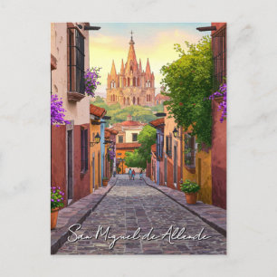 San Miguel de Allende Mexico Travel Watercolor Postcard