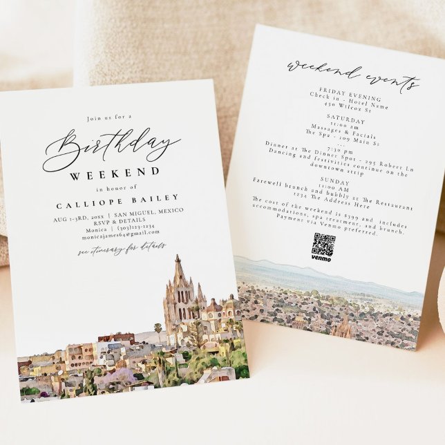 SAN MIGUEL MEXICO Travel Birthday Itinerary Invitation (Creator Uploaded)