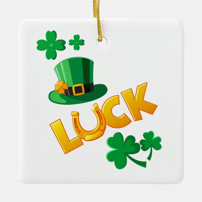 SAN PATRICKS DAY  CERAMIC ORNAMENT (Front)