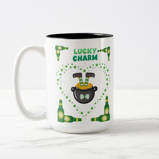 SAN PATRICKS DAY  Two-Tone COFFEE MUG (Left)
