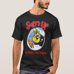 San Pedro Beach Surf For Kids Pineapple Surfing On T-Shirt