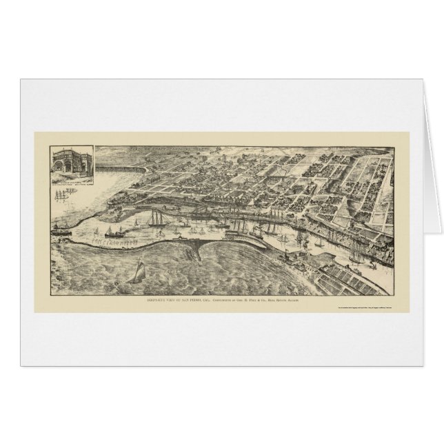 San Pedro, CA Panoramic Map - 1905 (Front Horizontal)