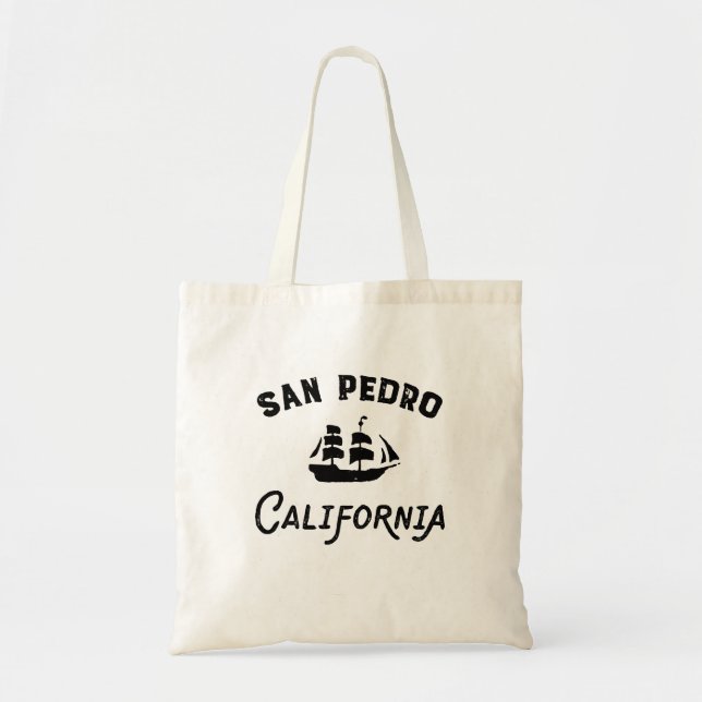 San Pedro California Port of Los Angeles Tall Ship Tote Bag (Front)