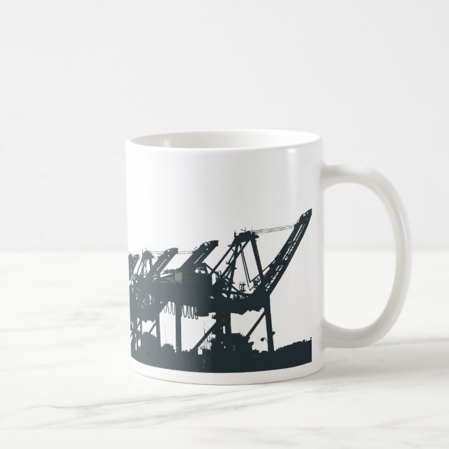 San Pedro Harbour Cranes Coffee Mug (Right)