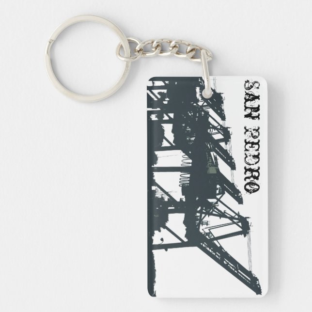 San Pedro Harbour Cranes Keychain (Front)