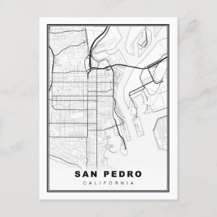 San Pedro Map Holiday Postcard