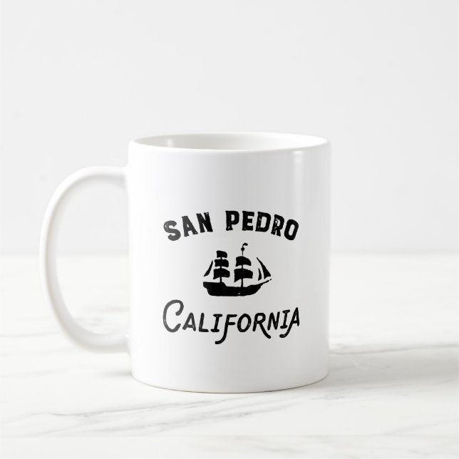 San Pedro Port of Los Angeles California Tall Ship Coffee Mug (Left)