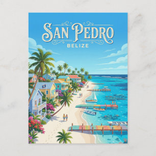 San Pedro Town Belise Postcard
