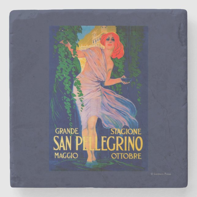 San Pellegrino Vintage PosterEurope Stone Coaster (Front)