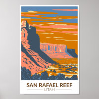 San Rafael Reef Utah Travel Art Vintage