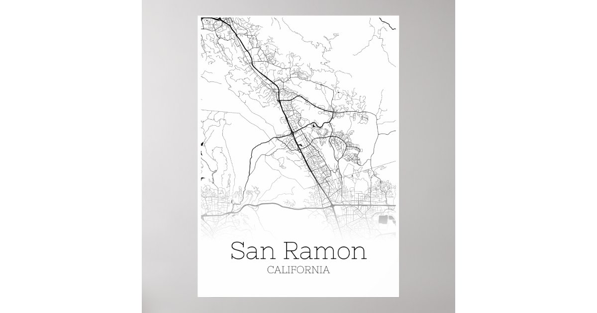 San Ramon Map - California - City Map Poster | Zazzle