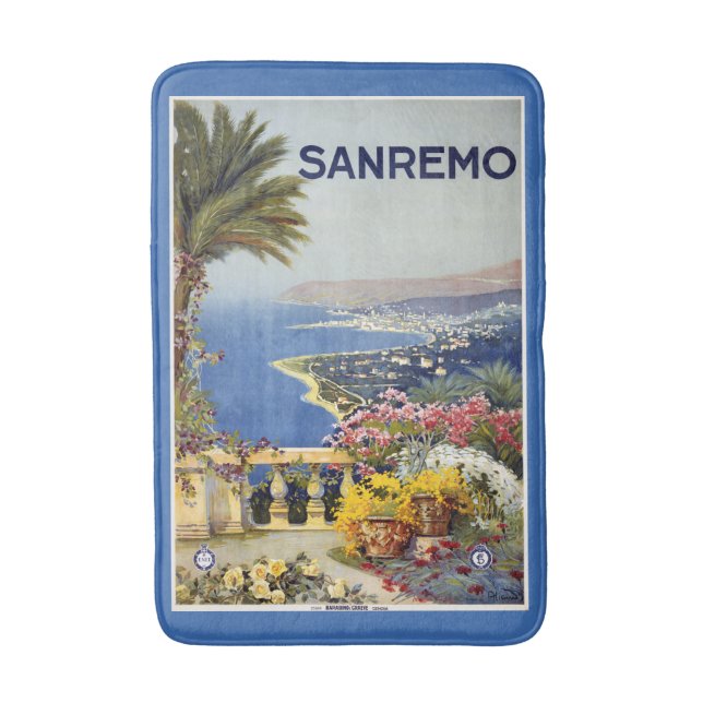San Remo Italy Vintage Travel bath mats (Front Vertical)