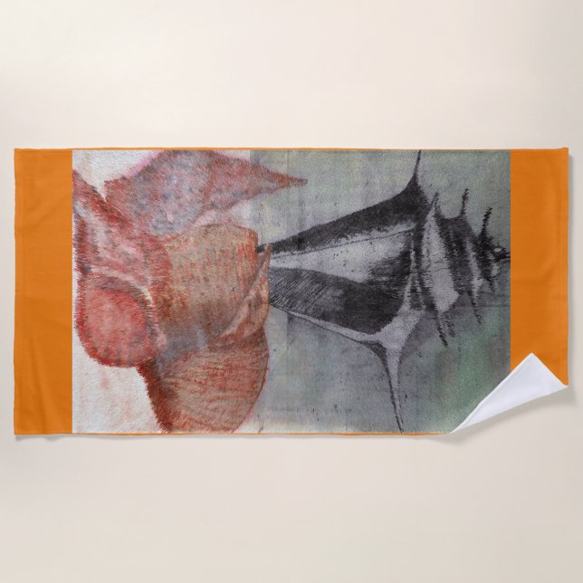 San Salvador, Bahamas, Seashells: Beach Towel (Front)