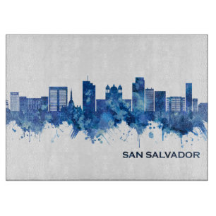 San Salvador El Salvador Skyline Blue Cutting Board