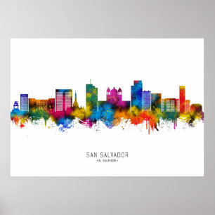 San Salvador El Salvador Skyline Poster