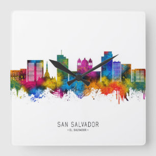 San Salvador El Salvador Skyline Square Wall Clock