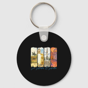 San Salvador El Salvador Traveling Trip Brushstrok Key Ring