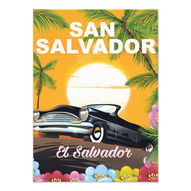 San Salvador Vintage travel poster (Front)