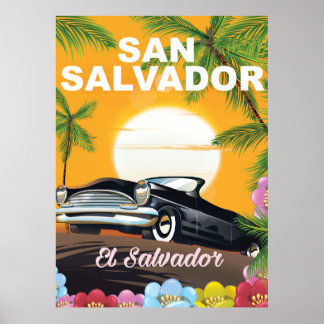 San Salvador Vintage travel poster