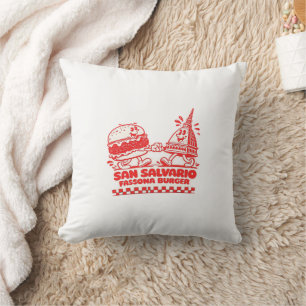 San Salvario Fassona Burger - Retro 30s Cartoon Cushion