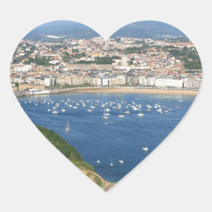 San Sebastian Basque Country Spain scenic view Heart Sticker
