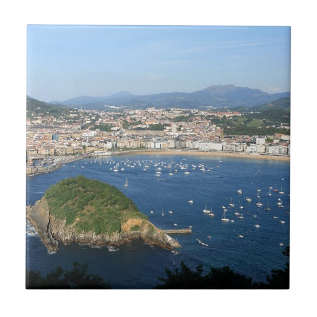 San Sebastian Basque Country Spain scenic view Tile (Front)
