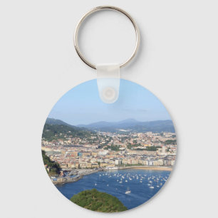 San Sebastian beautiful scenic coastline Key Ring