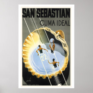San Sebastian The Basque Country Spain Vintage Poster