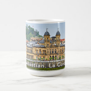 San Sebastian. View of the La Concha Bay. Seafront Coffee Mug