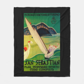 San Sebastian Vintage PosterEurope Fleece Blanket