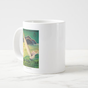 San Sebastian Vintage PosterEurope Large Coffee Mug