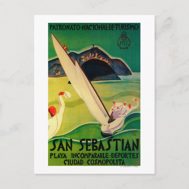 San Sebastian Vintage PosterEurope Postcard (Front)