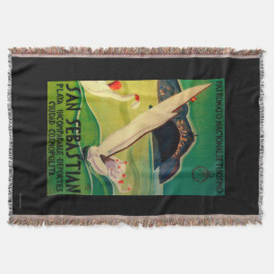 San Sebastian Vintage PosterEurope Throw Blanket