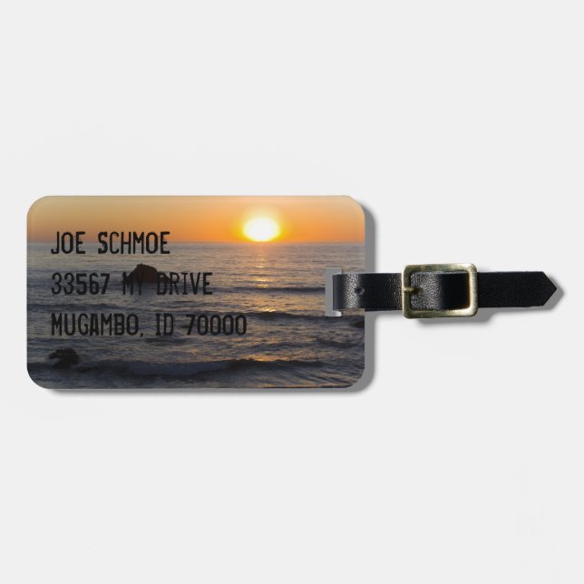 San Simeon Sunset Luggage Tag (Front Horizontal)