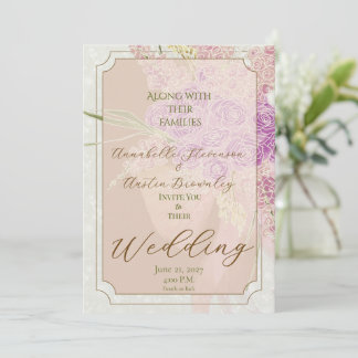 San Telmo Ombré Terracotta bow and Bouquet Invitation
