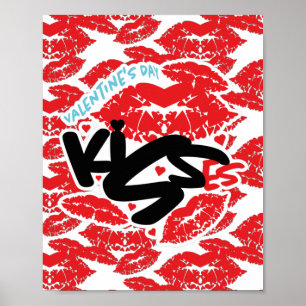 SAN VALENTIN day KISS KISSES/BESO BESOS LABIOS COR Poster
