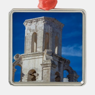 San Xavier del Bac Mission Tower in Tucson Metal Tree Decoration