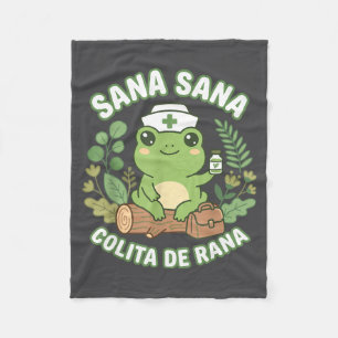 Sana Sana Colita De Rana Mexican Nurse Frog  Fleece Blanket