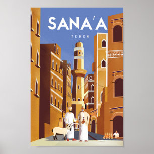Sanaa Yemen travel poster