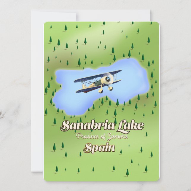 Sanabria Lake Spain travel Map. (Front)