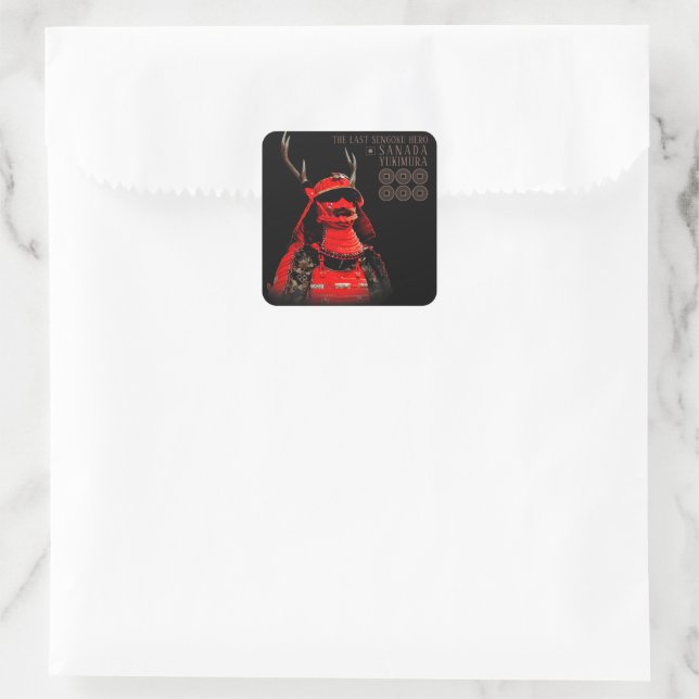 SANADA YUKIMURA (Red ver.) Square Sticker (Bag)