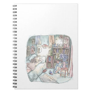 Sanayaku an illustration of a woman lying on her notebook