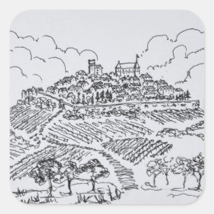 Sancerre Vineyards   Loire Valley, France Square Sticker